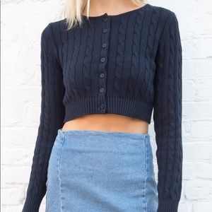 athelia cotton cable knit top